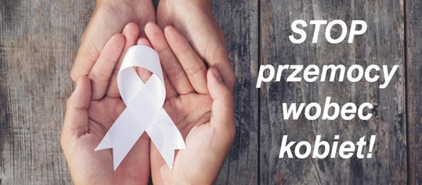 Kobieca dłoń z białą wstążką